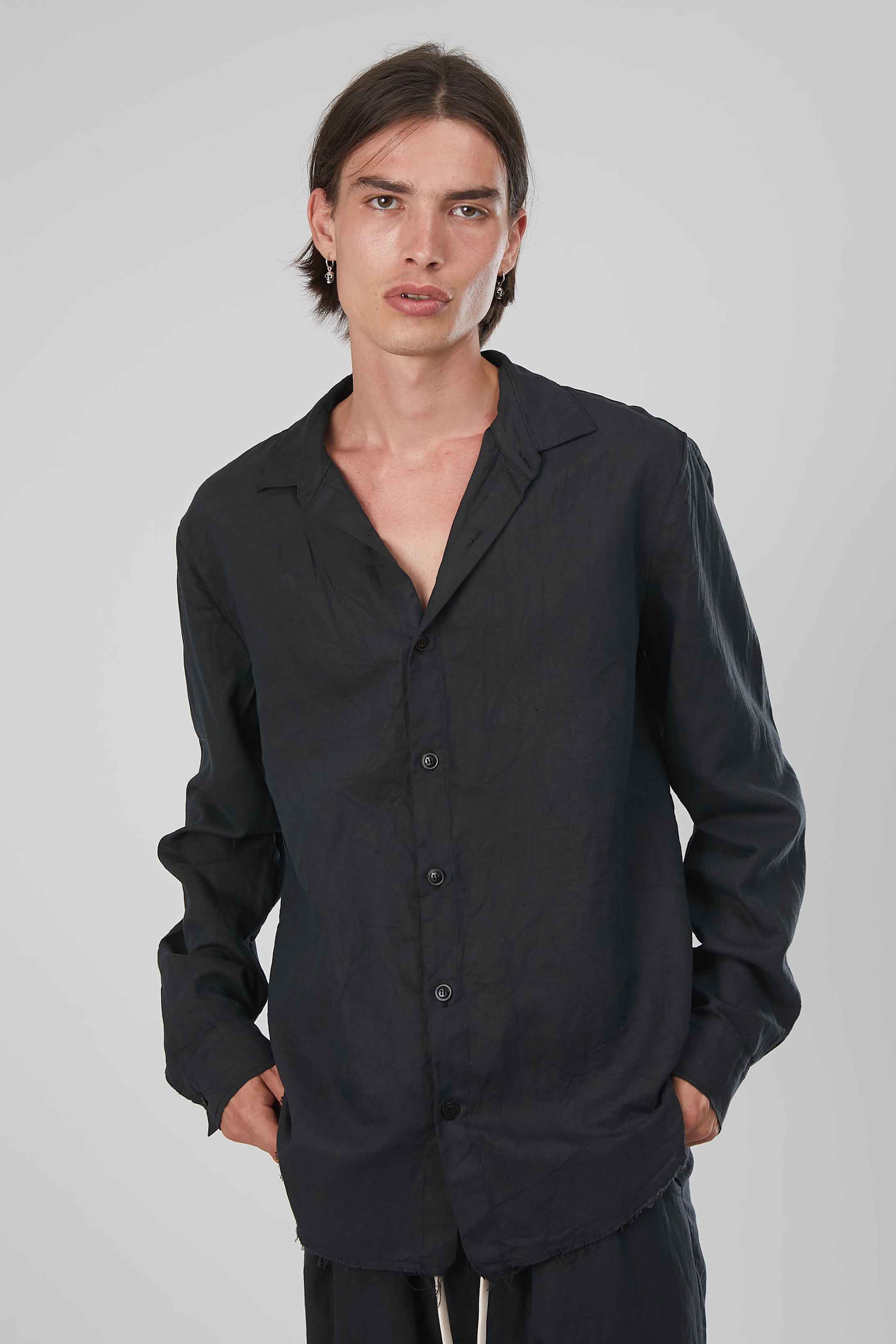 CAMICIA LINO BLACK