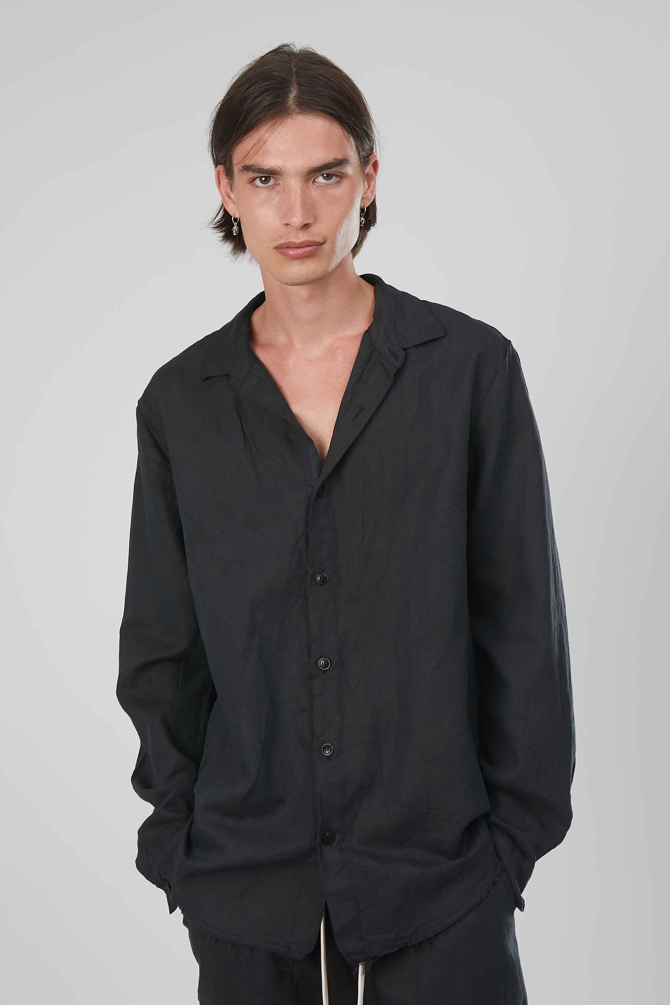 CAMICIA LINO BLACK