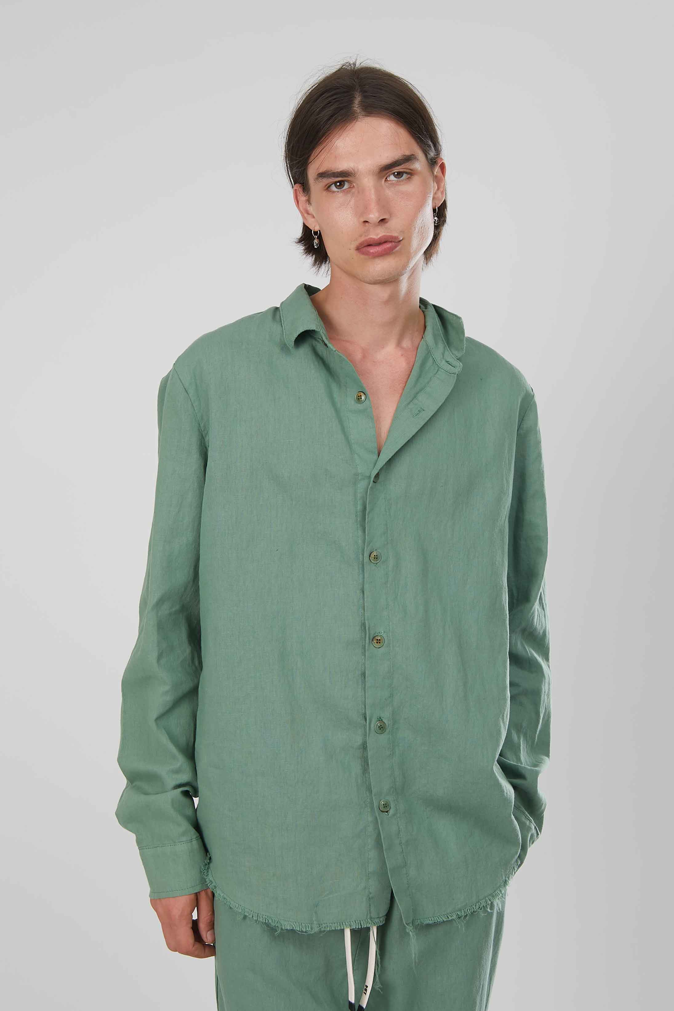 CAMICIA LINO GREEN