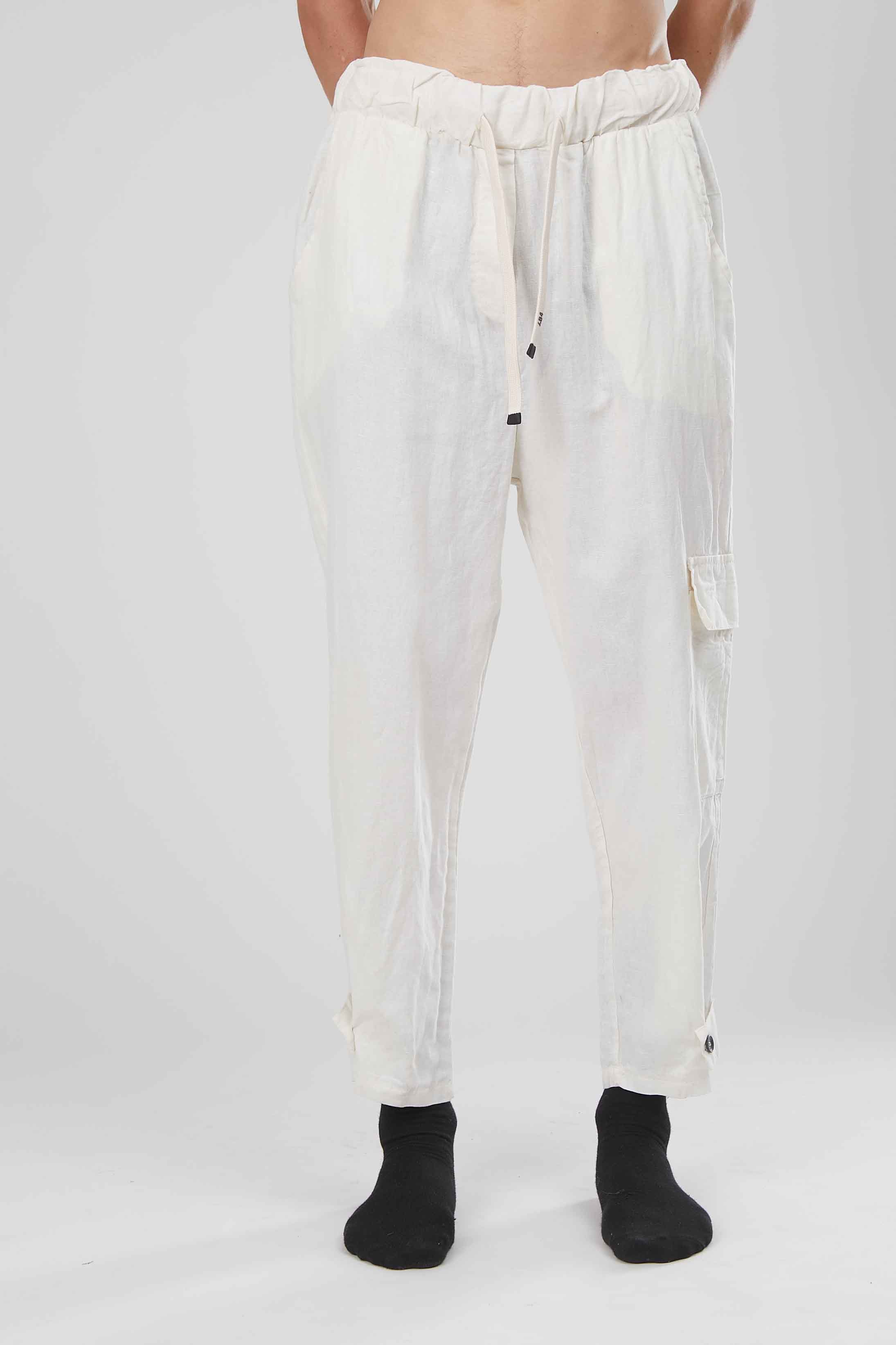 PANTALONI LINO WHITE