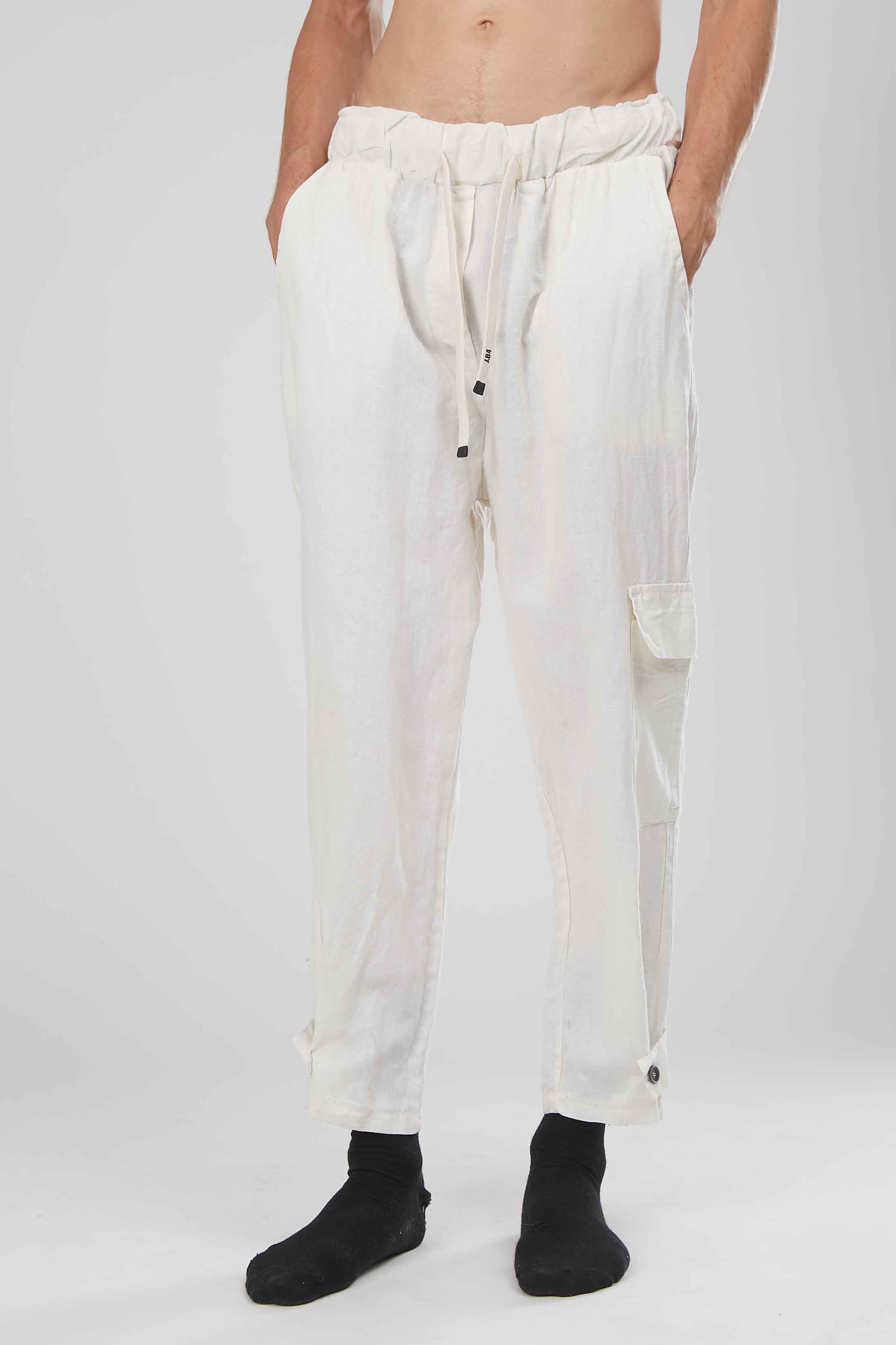 PANTALONI LINO WHITE