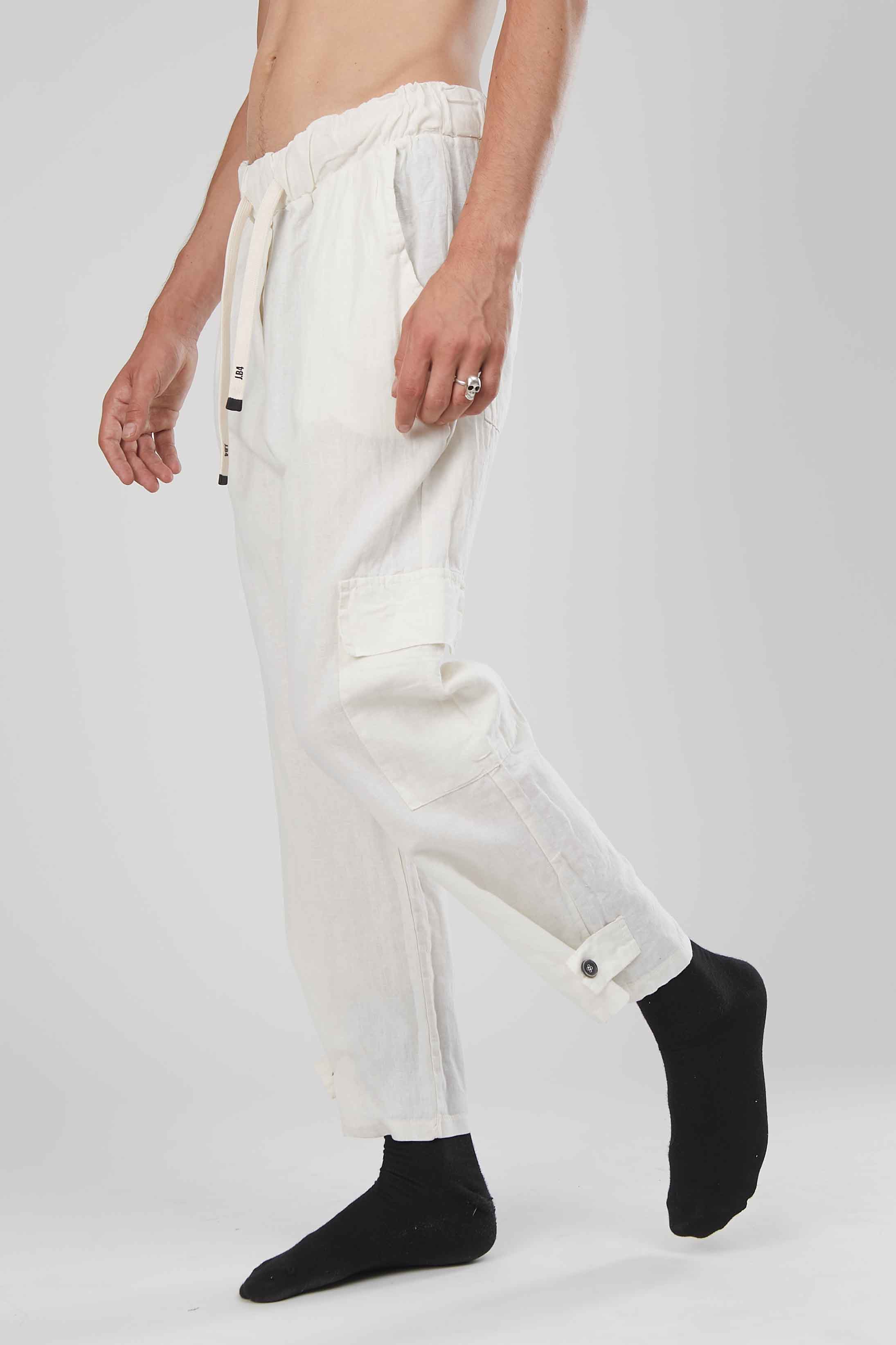 PANTALONI LINO WHITE