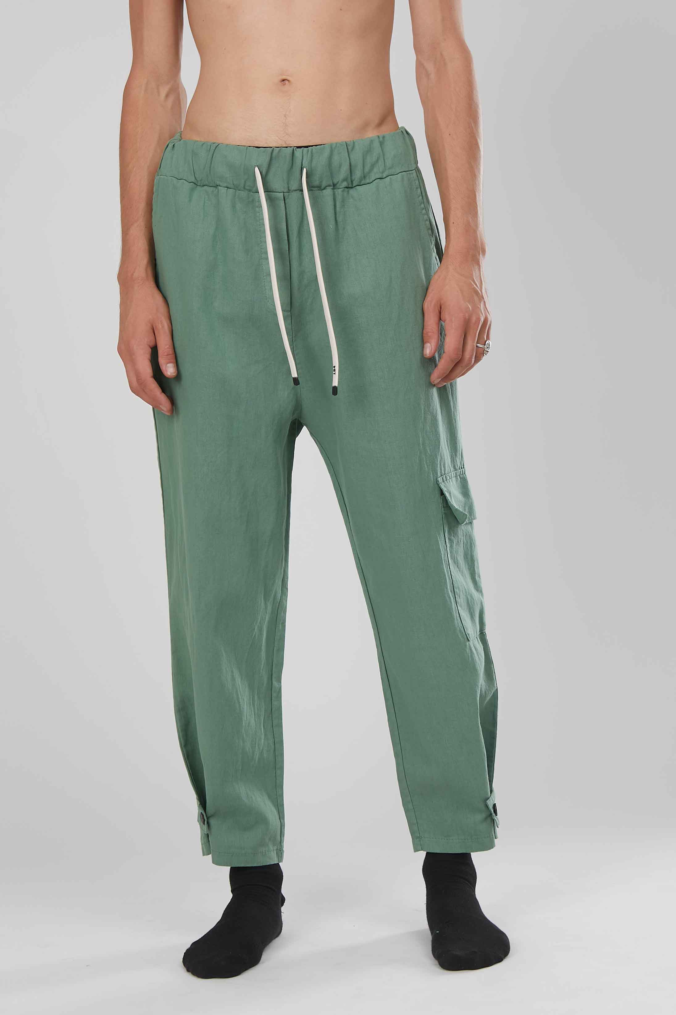 PANTALONI LINO GREEN