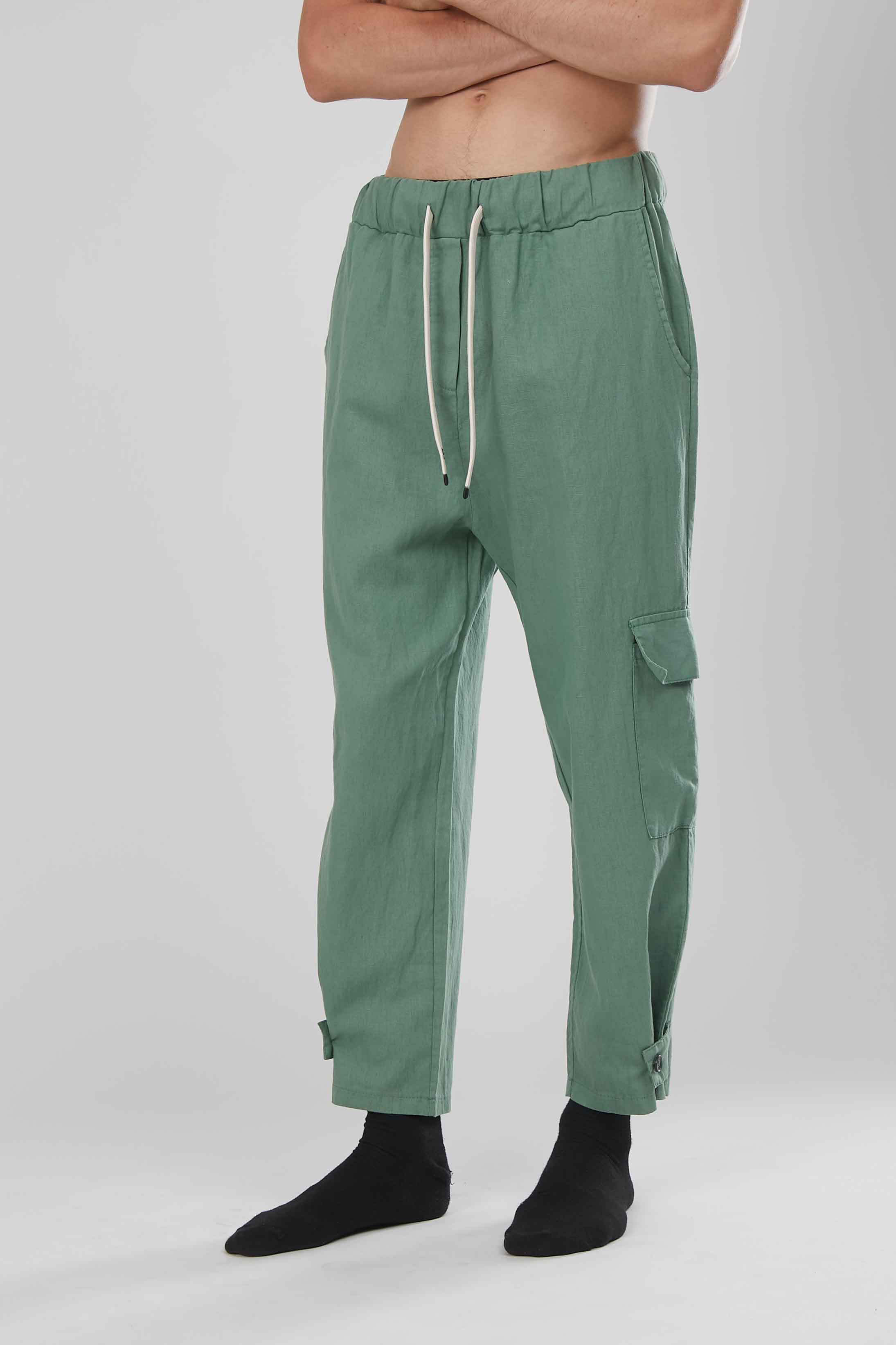 PANTALONI LINO GREEN