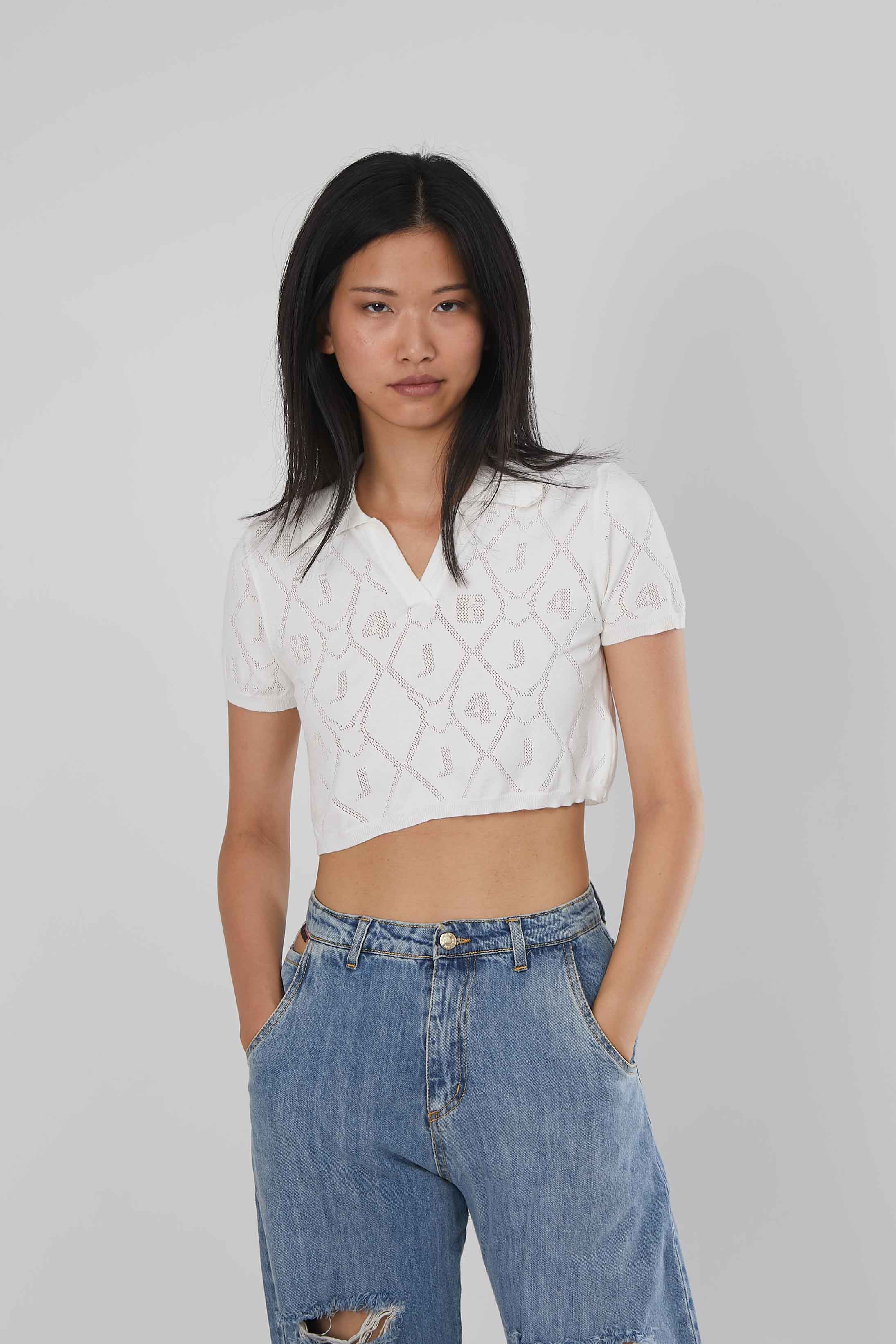 POLO TRAFORATA WHITE