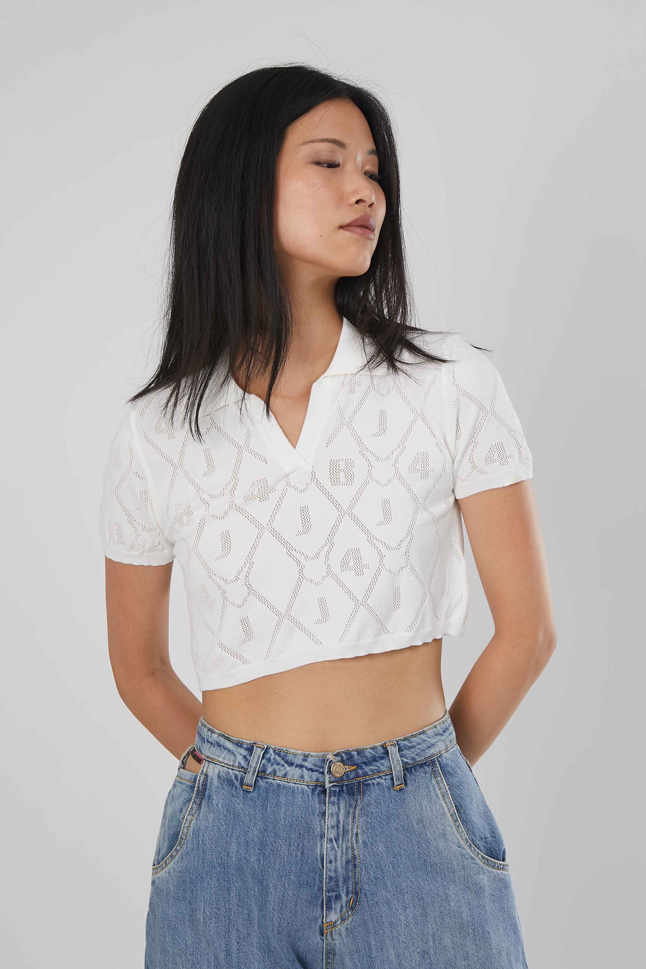 POLO TRAFORATA WHITE