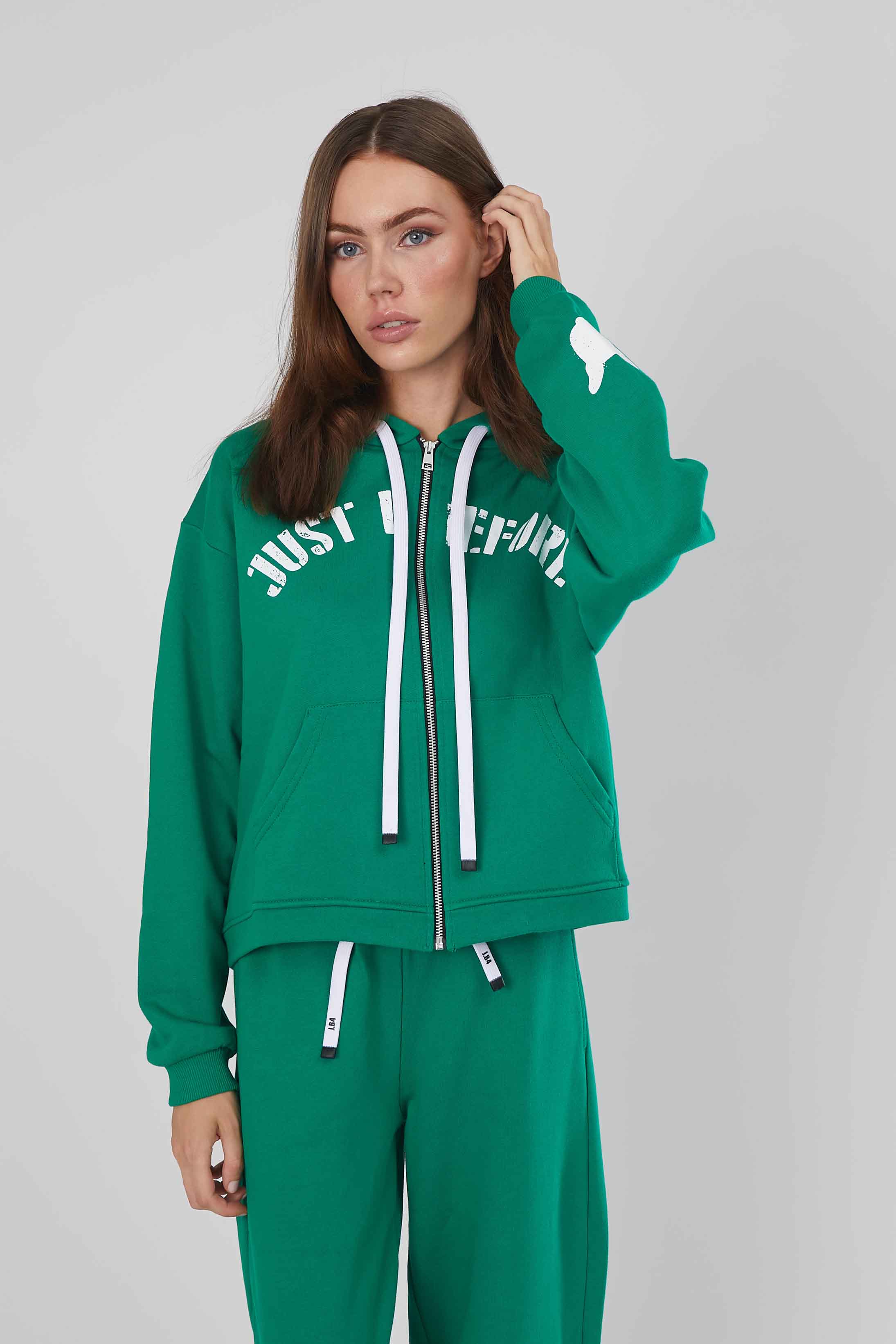 FELPA ZIP J.B4 GREEN