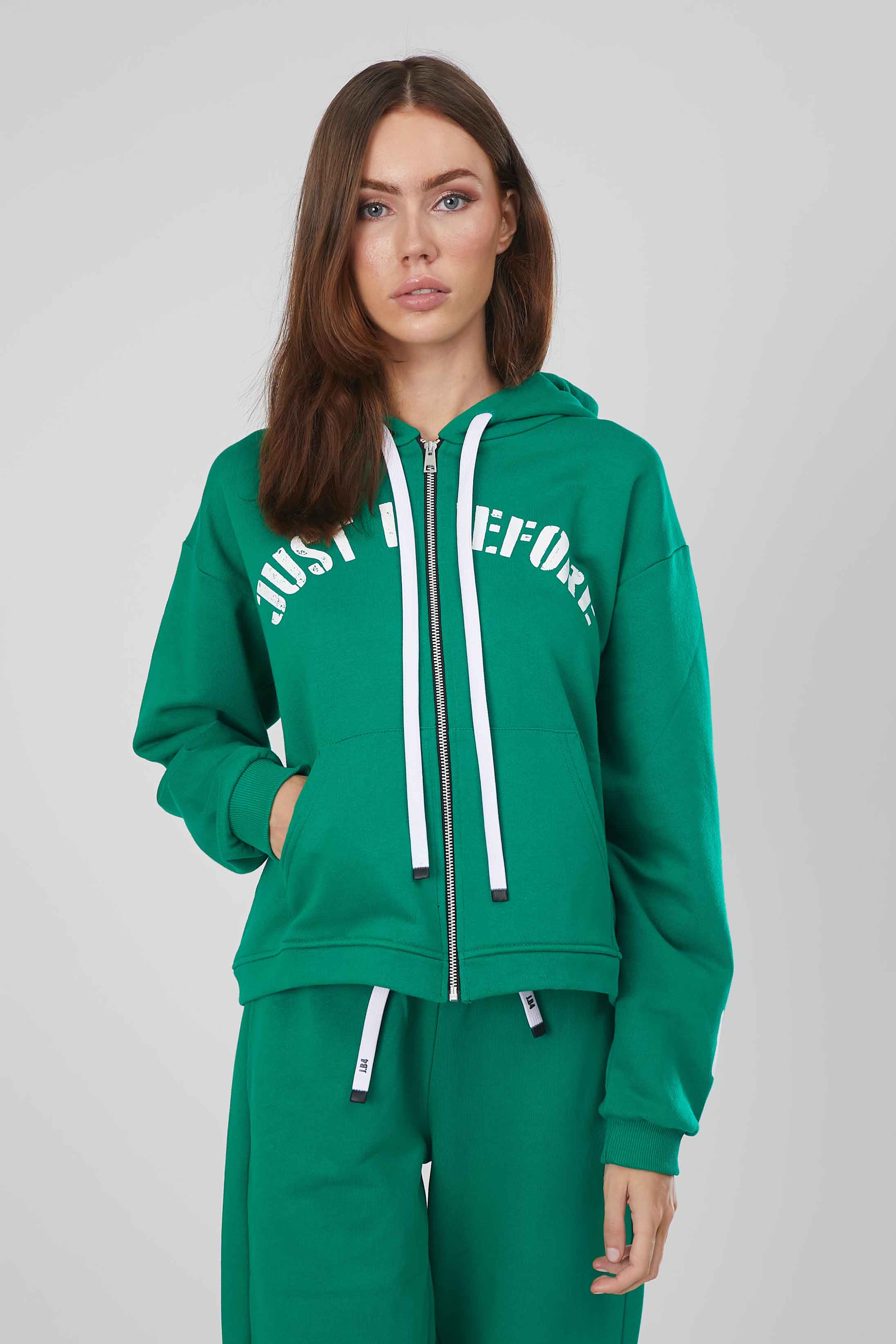 FELPA ZIP J.B4 GREEN