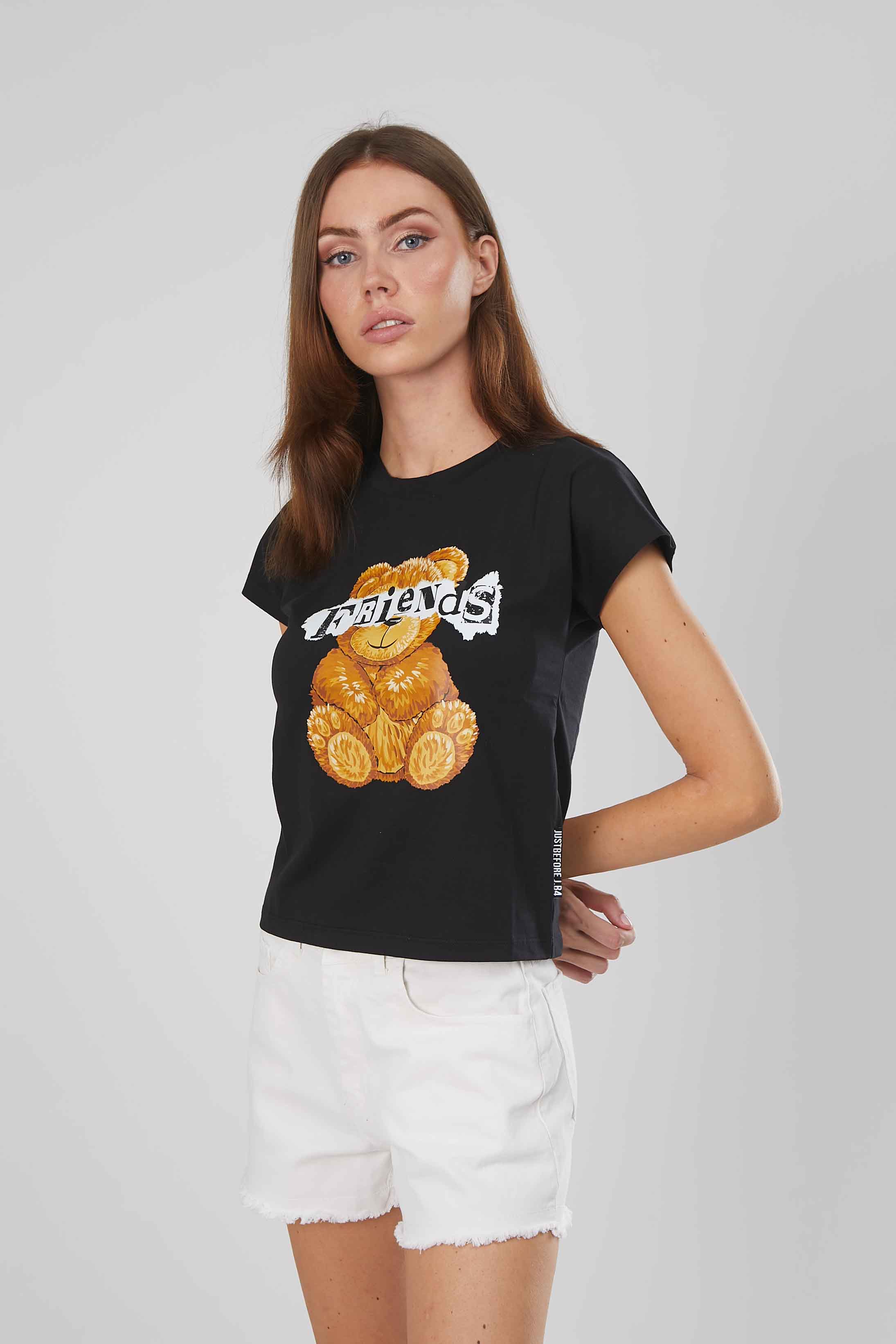 T-SHIRT ORSETTO FRIENDS BLACK