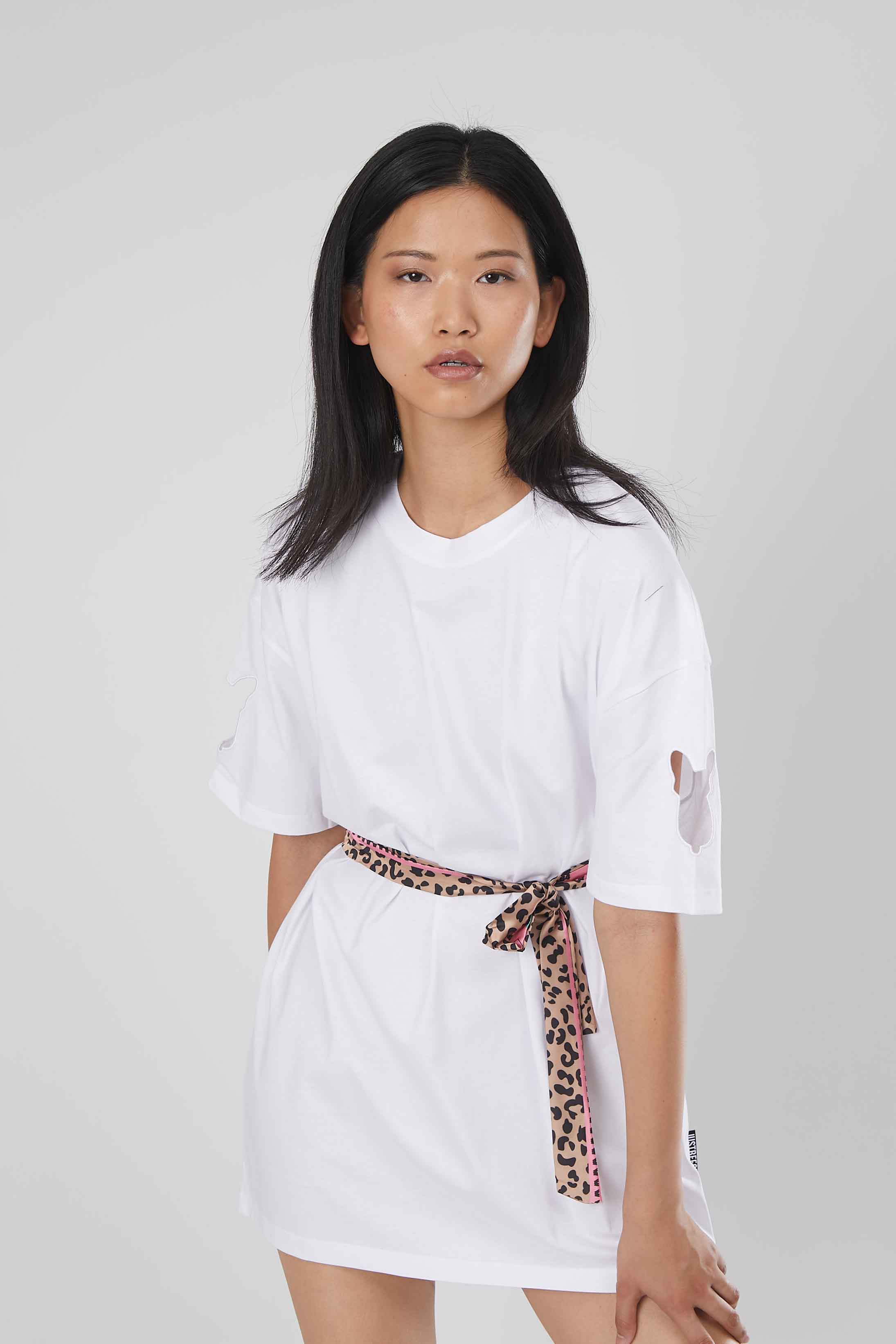 T-SHIRT OVER PITTBULL RICAMO WHITE