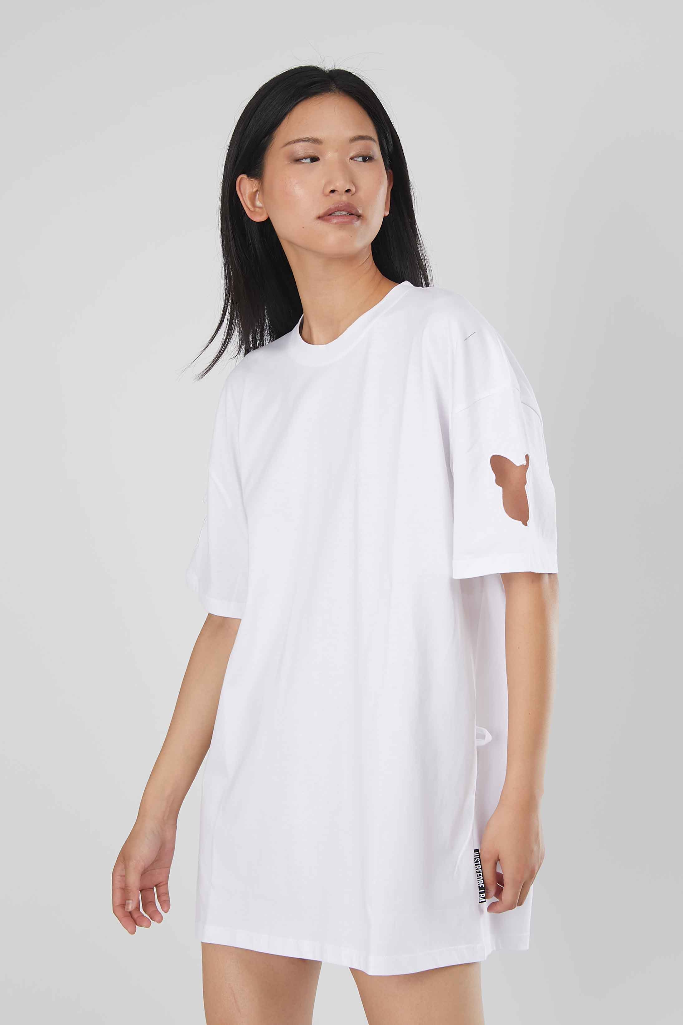 T-SHIRT OVER PITTBULL RICAMO WHITE