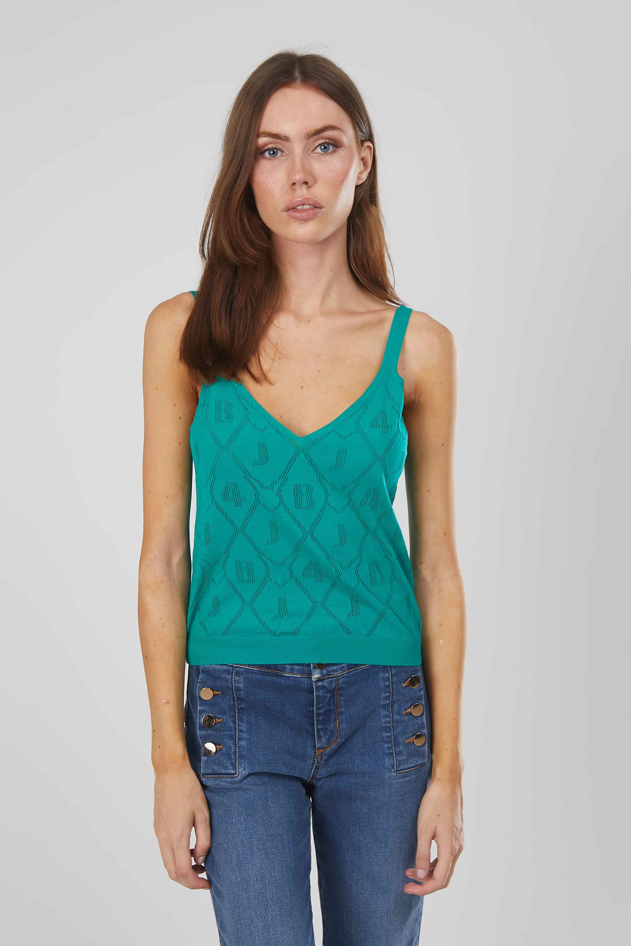 TOP ROMBI TRAFORATO GREEN