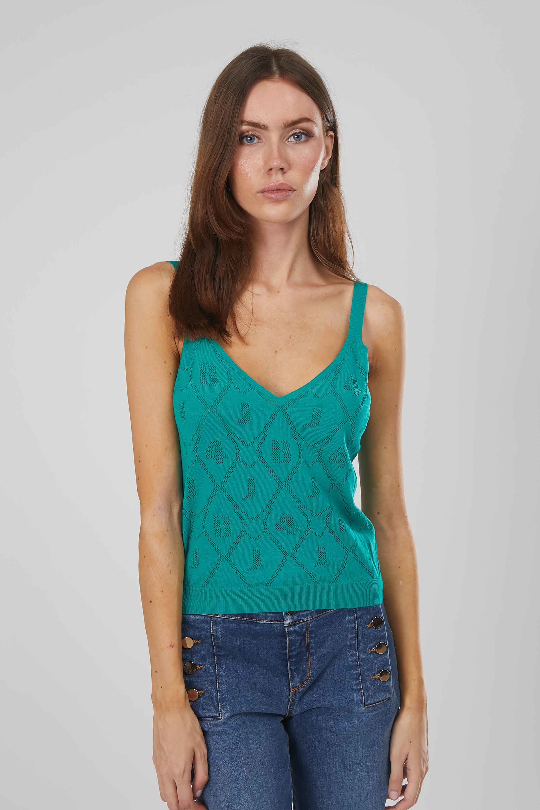 TOP ROMBI TRAFORATO GREEN