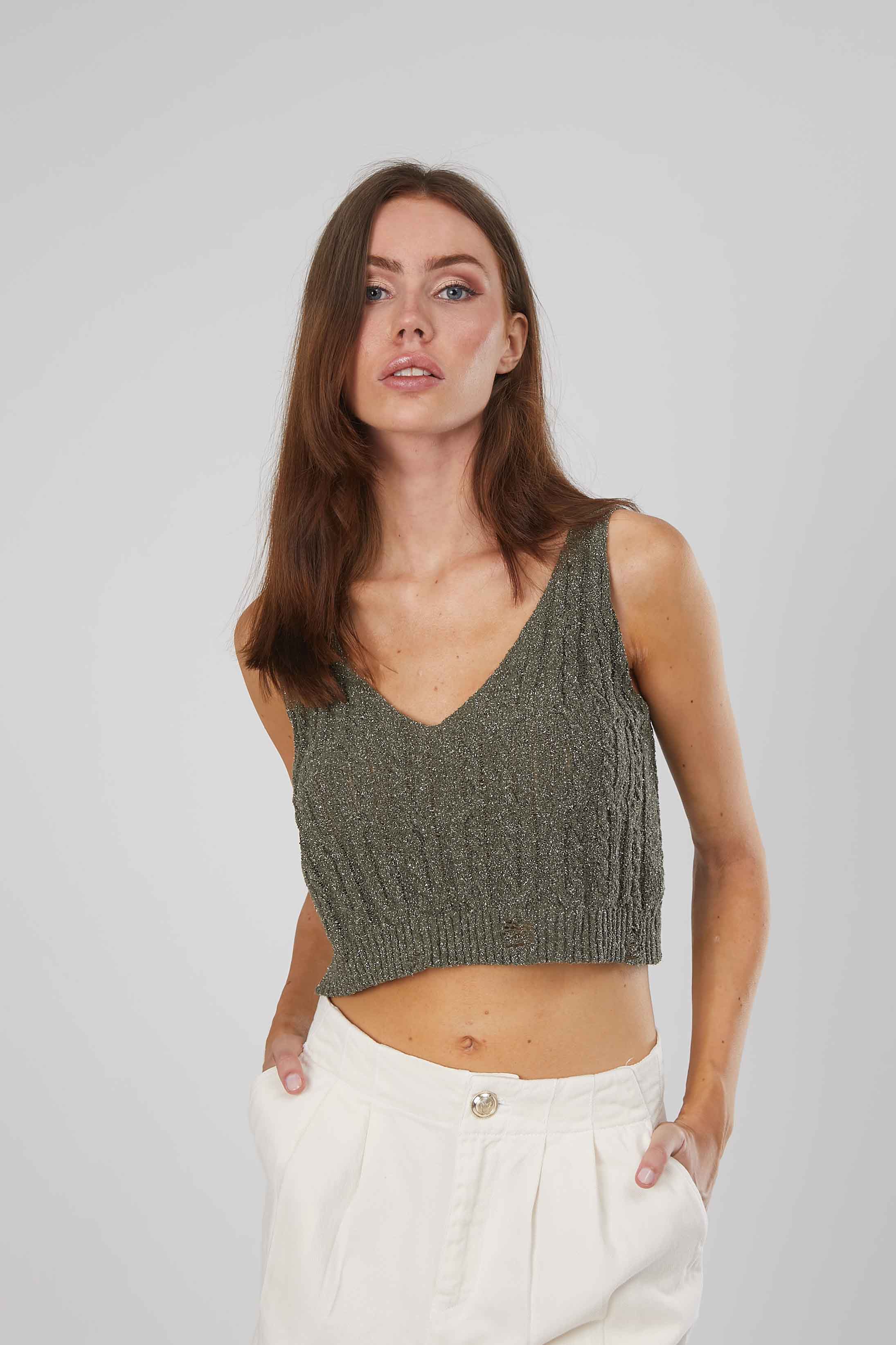 TOP CORTO A TRECCE GREEN