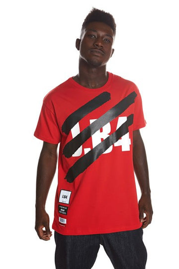 LOGO T-SHIRT WITH STRIPES AND RED LABELS