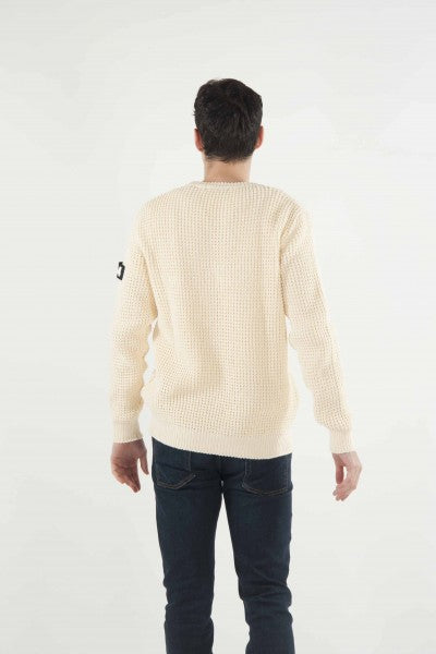 COTTON SWEATER WITH WHITE PATCH