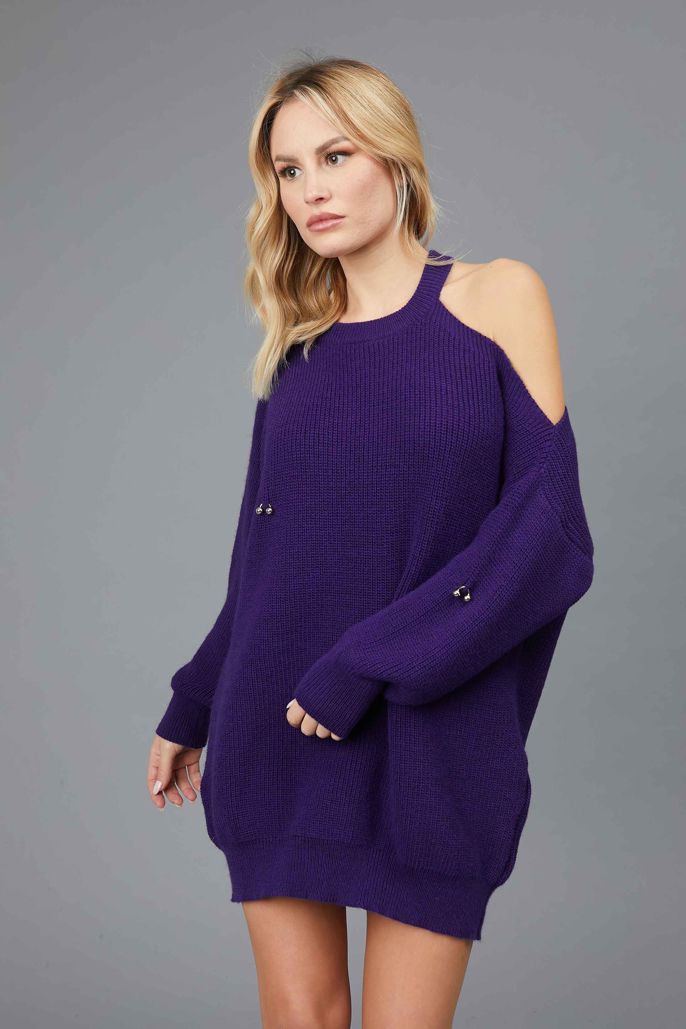 JERSEY WITH SHOULDER DISCOVERED AND PEARCING VIOLET