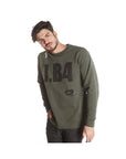 GREEN COTTON SWEATSHIRT WITH ANTI-THEFT LOGO