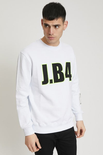 CREW NECK SWEATSHIRT WITH WHITE EMBROIDERED LOGO