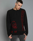 SKULL EMBROIDERED SWEATER AND BLACK INLAY WRITING