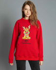 RED REINDEER FUNNY SWEATSHIRT