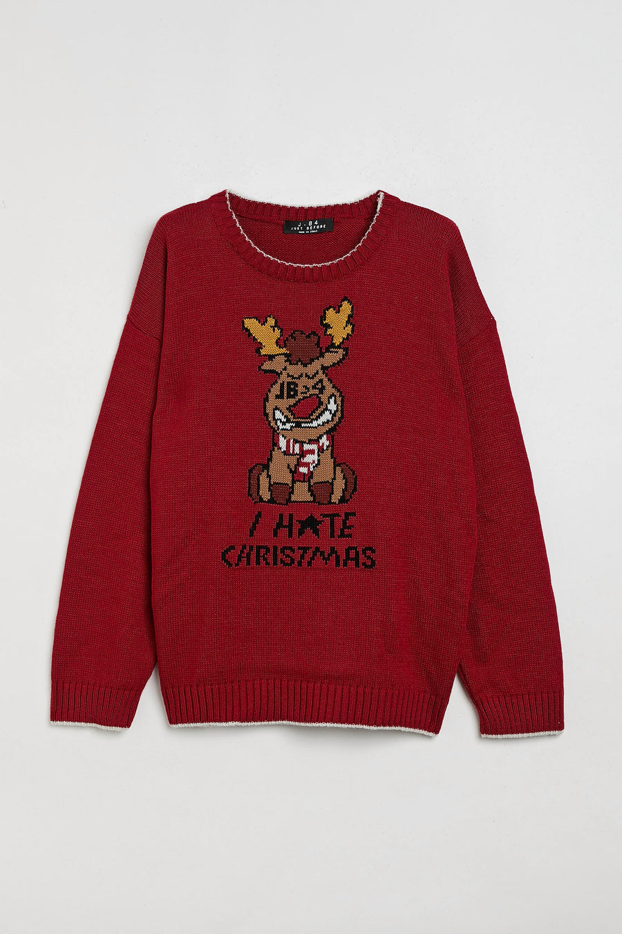 RED FUNNY REINDEER SWEATER
