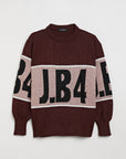 J.B4 RED AND PINK LOGO SWEATER