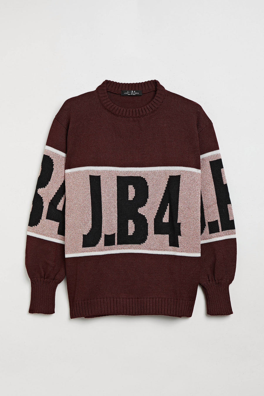 J.B4 RED AND PINK LOGO SWEATER