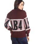 J.B4 RED AND PINK LOGO SWEATER