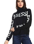 REALLY OBSESSED PATCH SWEATER BLACK APPLIANCE
