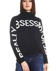 REALLY OBSESSED PATCH SWEATER BLACK APPLIANCE