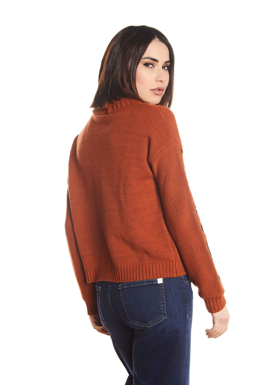 REALLY OBSESSED LUREX SWEATER BURNT BROWN