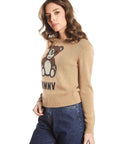 CAMEL FUNNY LUREX SWEATER