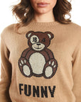 CAMEL FUNNY LUREX SWEATER