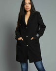 CLOTH COAT WITH BLACK MARTINGALE
