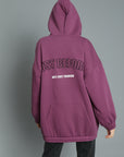 SWEATSHIRT OVER ZIP AND PURPLE EMBROIDERY