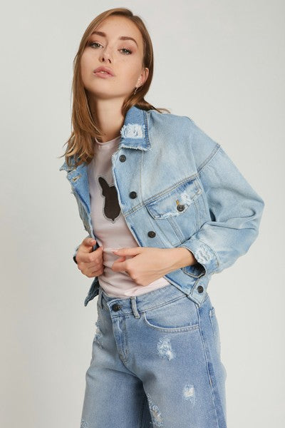 GIACCA DENIM OBSESSED BLU CHIARO
