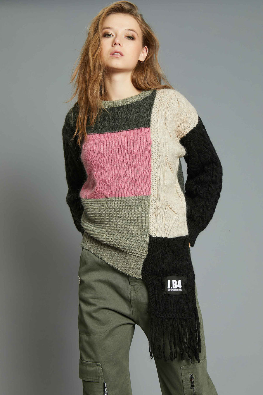 MAGLIONE PATCHWORK VERDE MILITARE