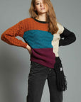 BURNT SCARF PATCHWORK SWEATER