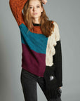 MAGLIONE PATCHWORK BRUCIATO