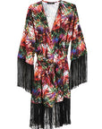 KIMONO WITH FRINGES AND JUNGLE PRINT