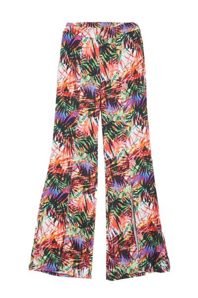 PANTS WITH SLITS AND JUNGLE PRINT